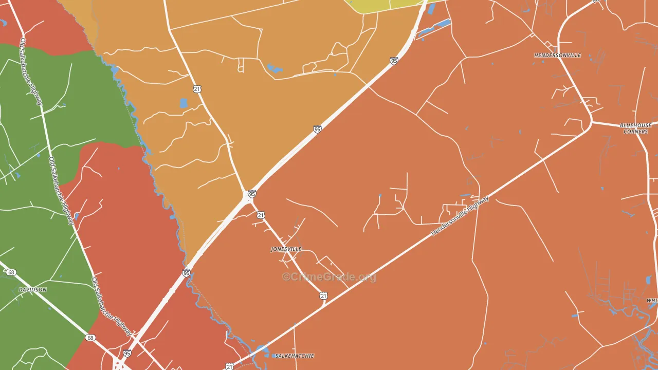 Salkehatchie, SC Map of Assault Rates