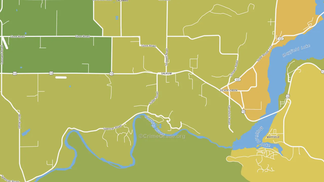 Salkum, WA Map of Assault Rates
