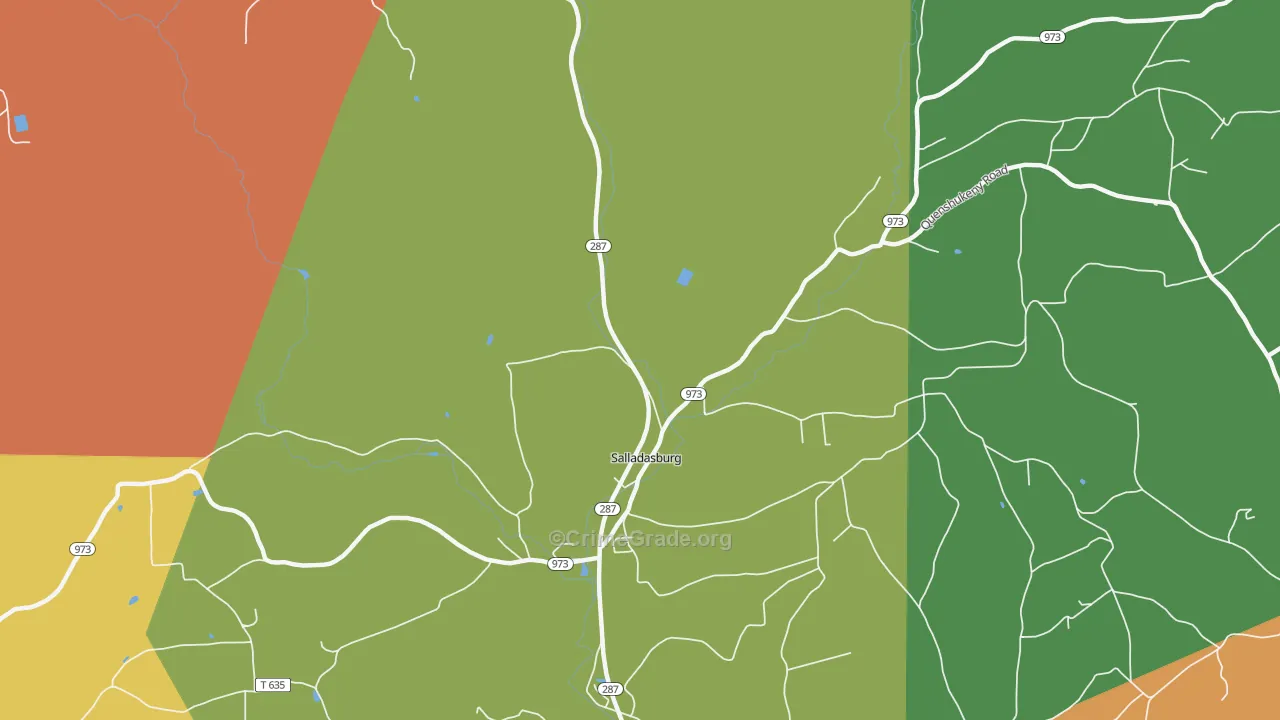 Salladasburg, PA Map of Assault Rates