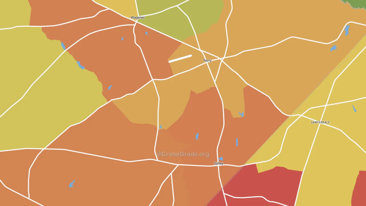 Salley, SC Map of Assault Rates