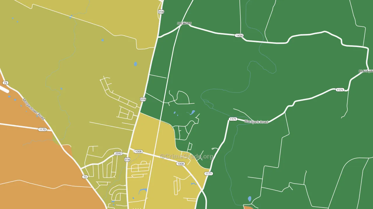 Salmon, KY Map of Assault Rates