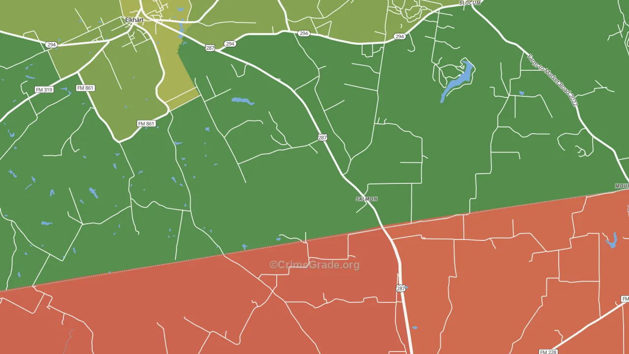 Salmon, TX Map of Assault Rates