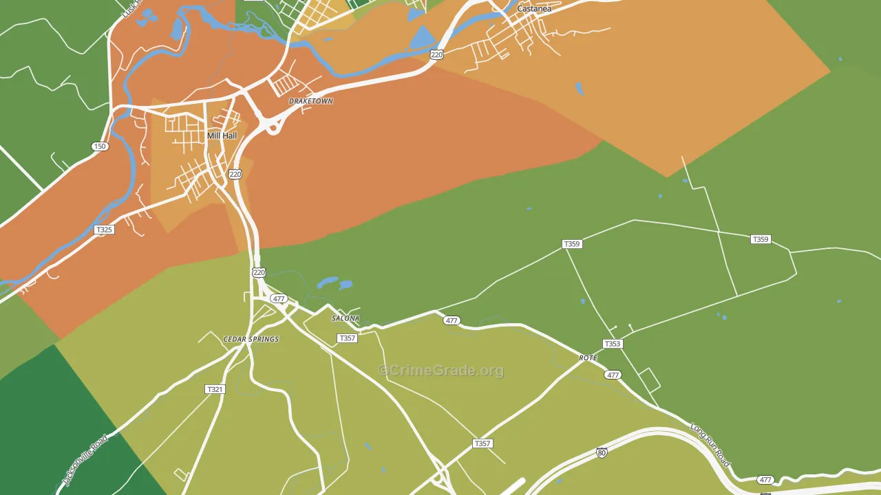 Salona, PA Map of Assault Rates
