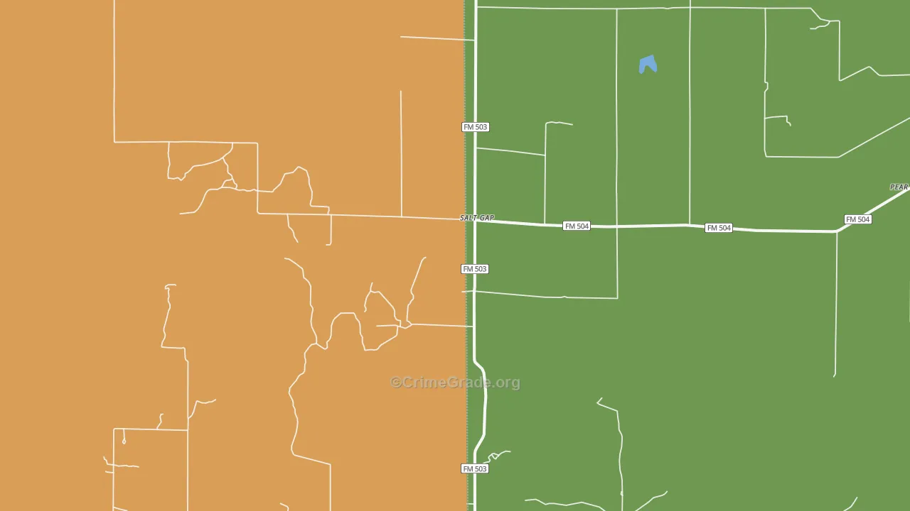 Salt Gap, TX Map of Assault Rates