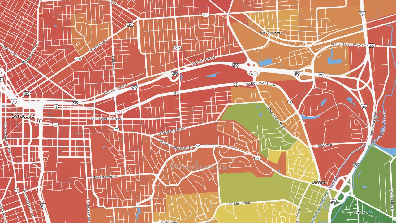 Salt Springs, Syracuse, NY Map of Assault Rates
