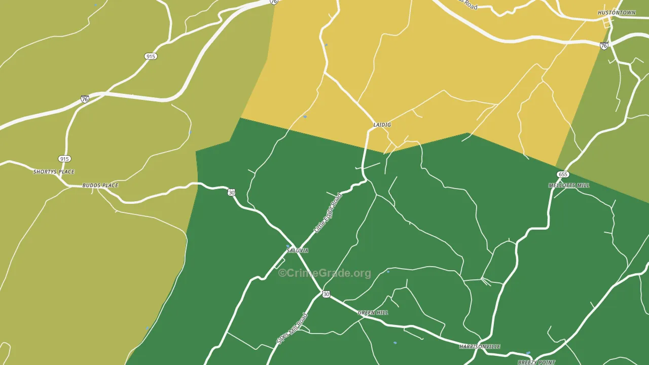 Saluvia, PA Map of Assault Rates