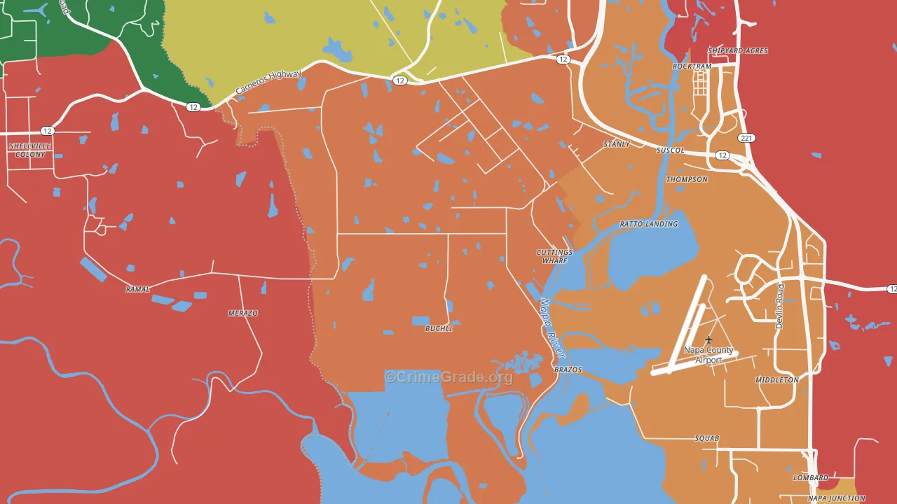Salvador, CA Map of Assault Rates