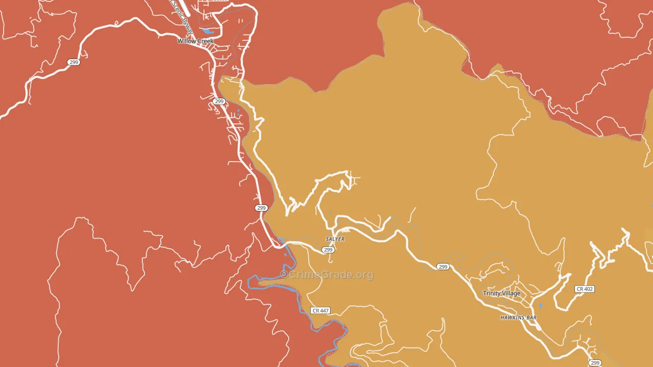Salyer, CA Map of Assault Rates