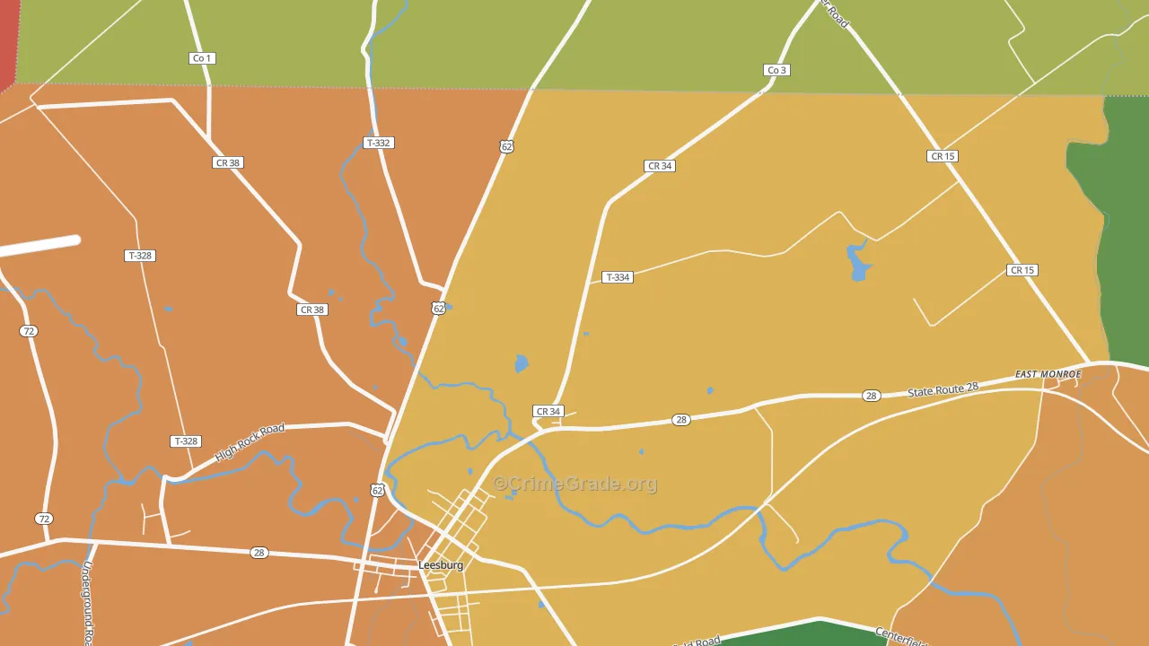 Samantha, OH Map of Assault Rates