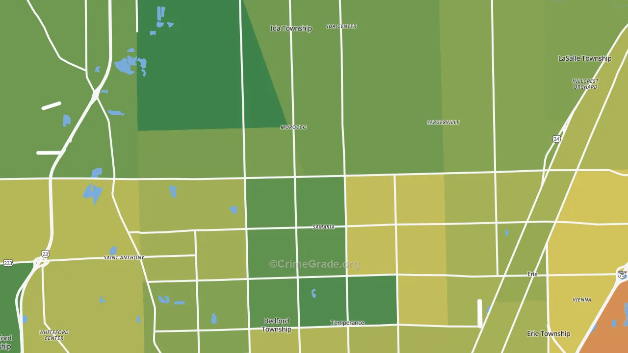 Samaria, MI Map of Assault Rates