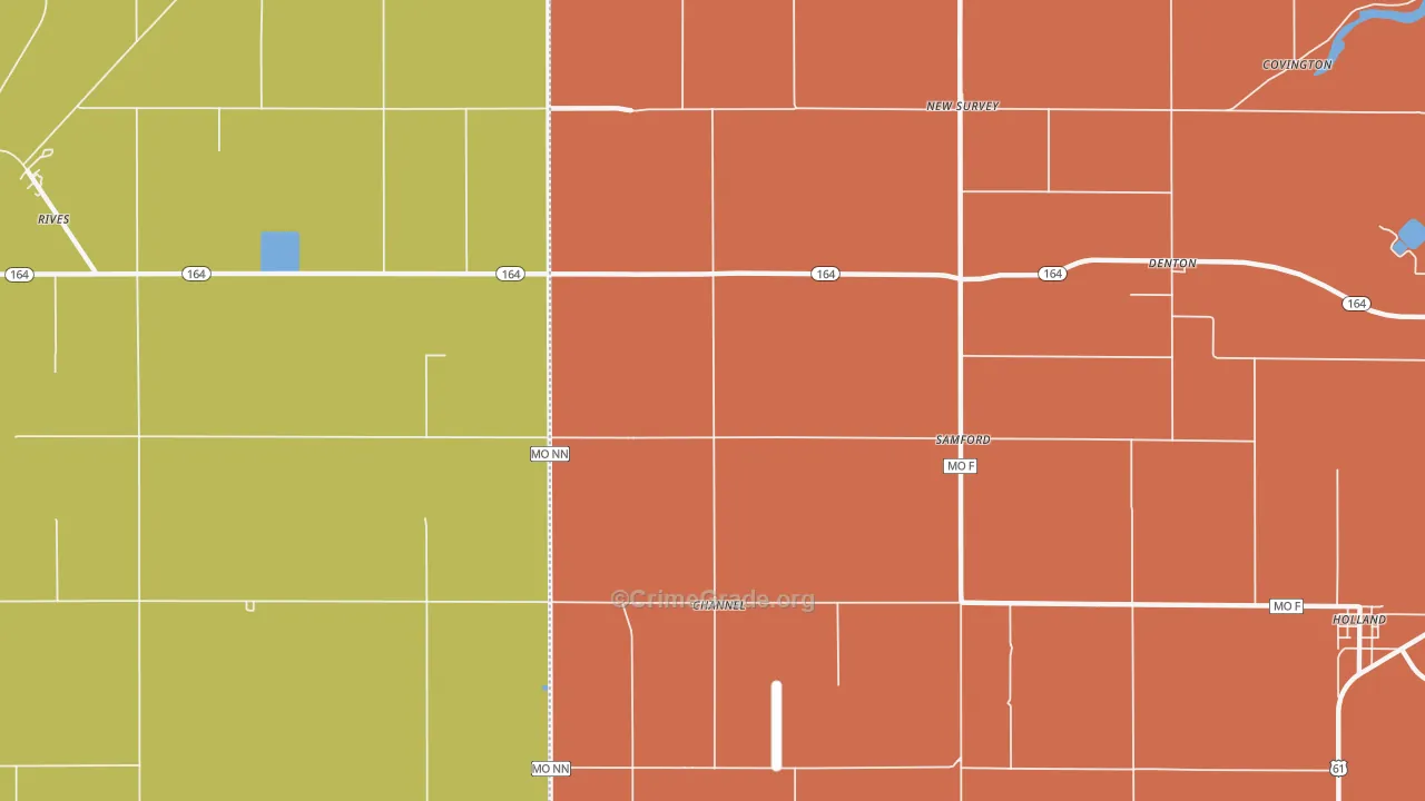 Samford, MO Map of Assault Rates