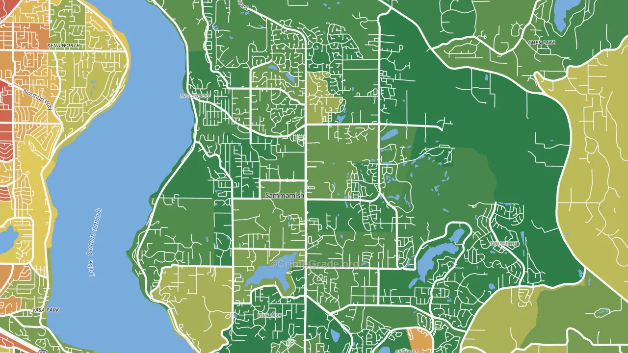 Sammamish, WA Map of Assault Rates