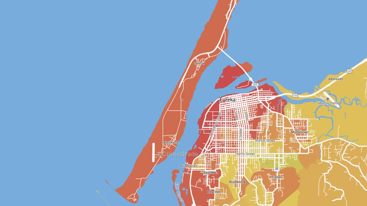 Samoa, CA Map of Assault Rates
