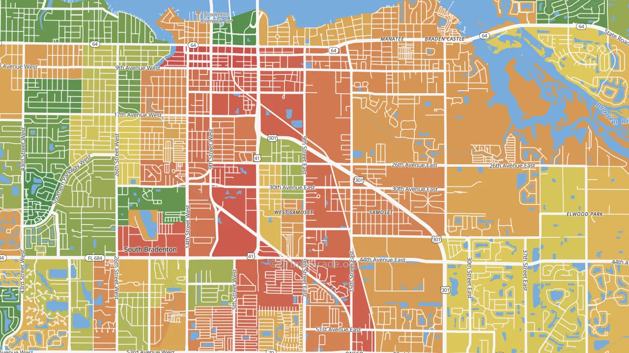 Samoset, Bradenton, FL Map of Assault Rates