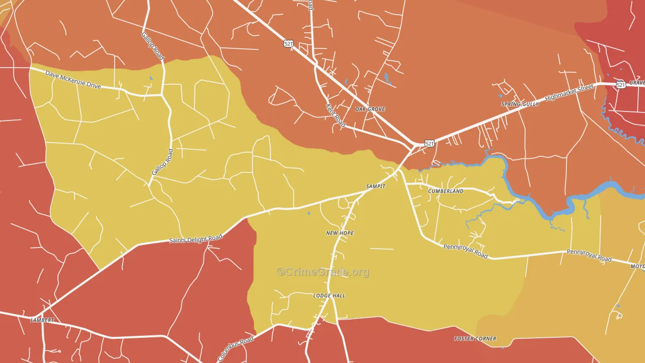 Sampit, SC Map of Assault Rates