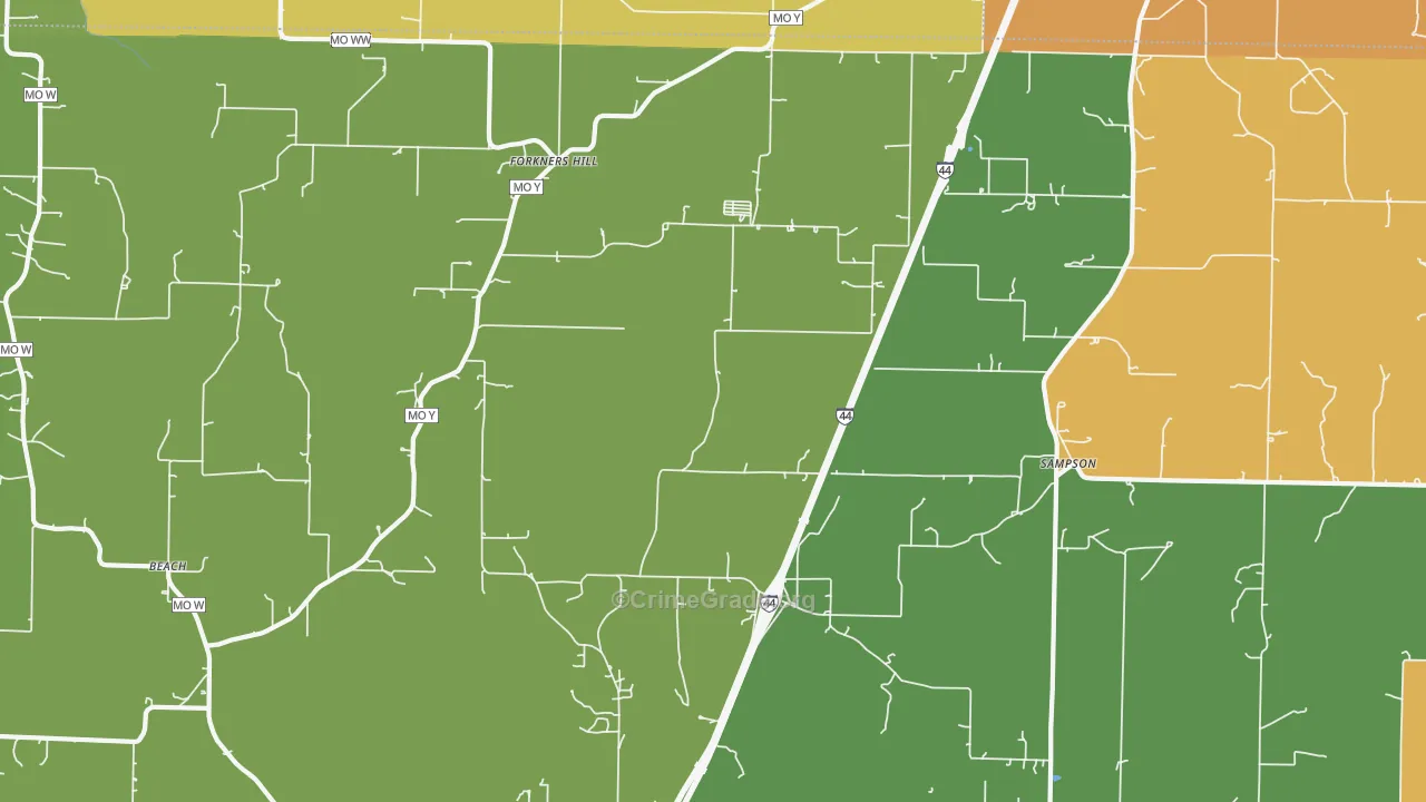 Sampson, MO Map of Assault Rates
