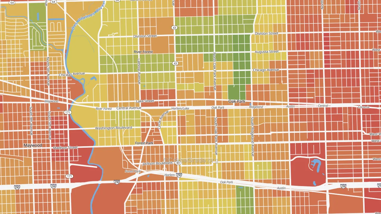 Samuel A Rothermel, Oak Park, IL Map of Assault Rates