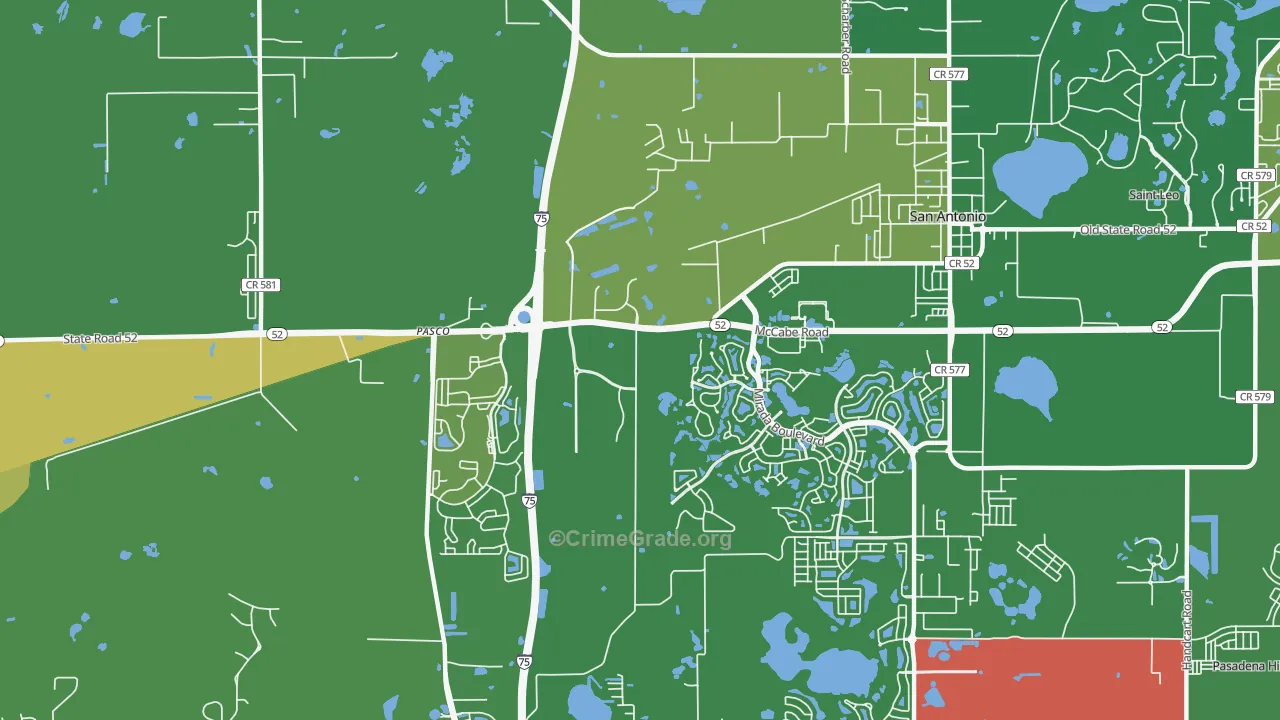 San Antonio, FL Map of Assault Rates
