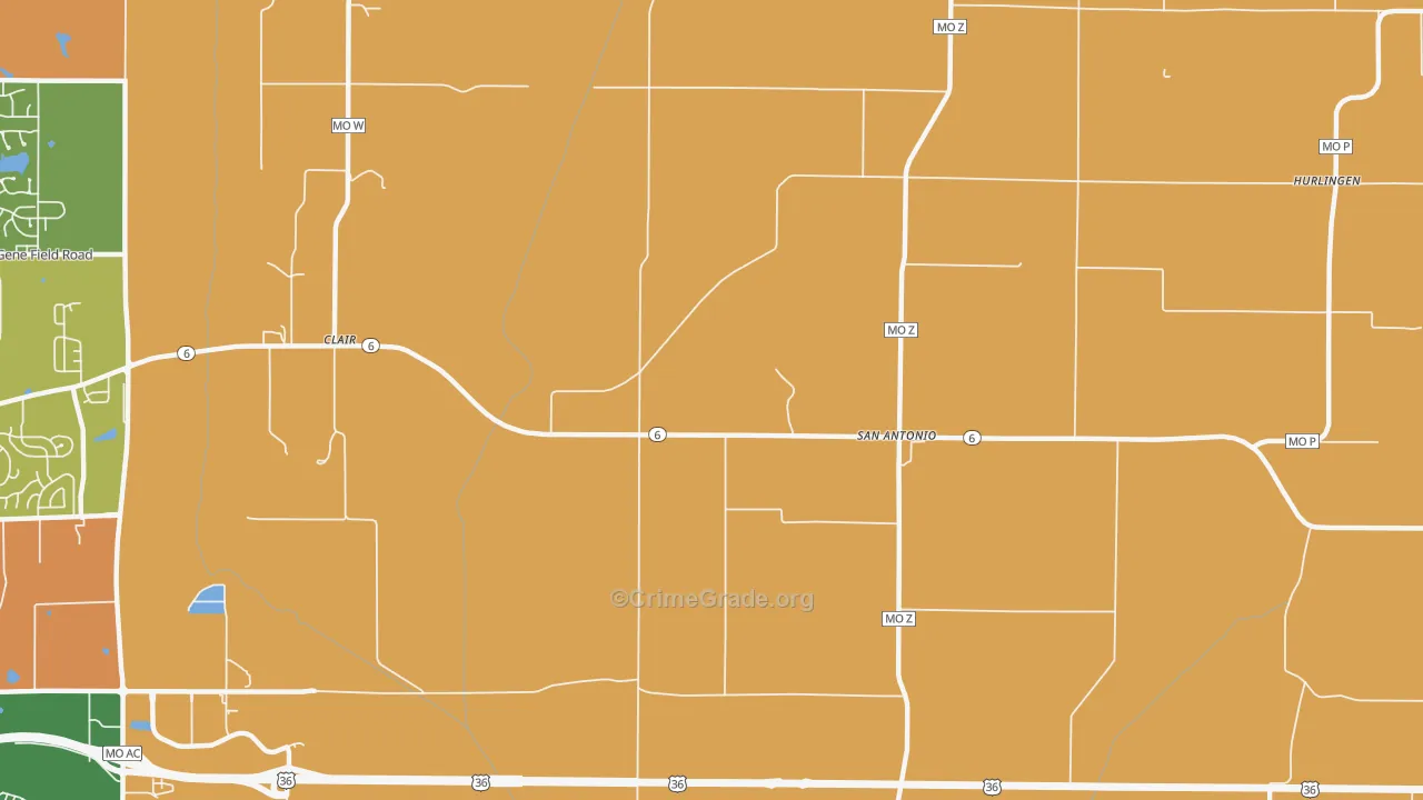 San Antonio, MO Map of Assault Rates