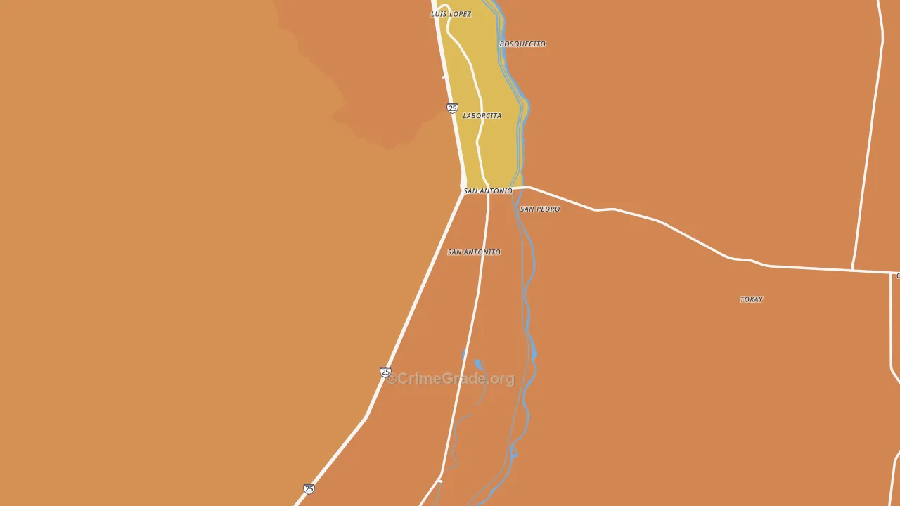 San Antonio, NM Map of Assault Rates