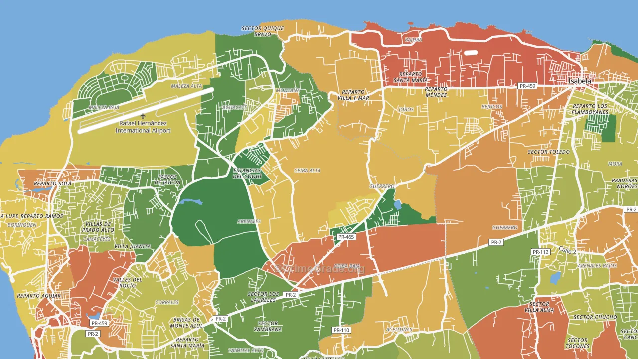 San Antonio, PR Map of Assault Rates