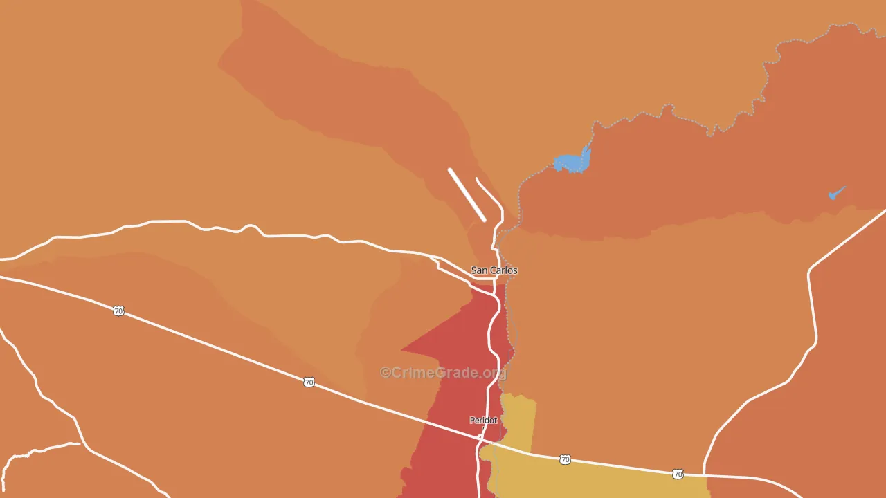 San Carlos, AZ Map of Assault Rates