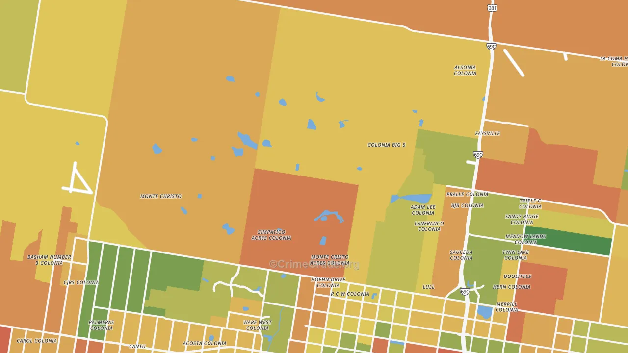 San Carlos, TX Map of Assault Rates