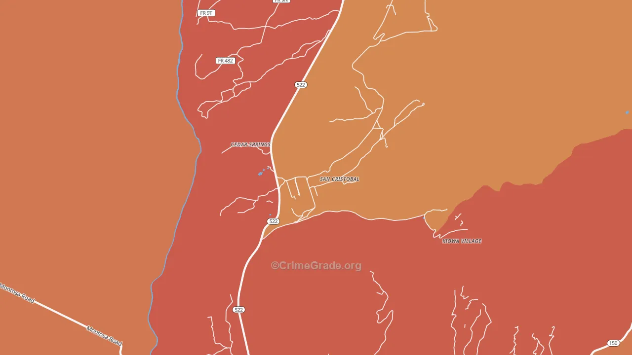 San Cristobal, NM Map of Assault Rates