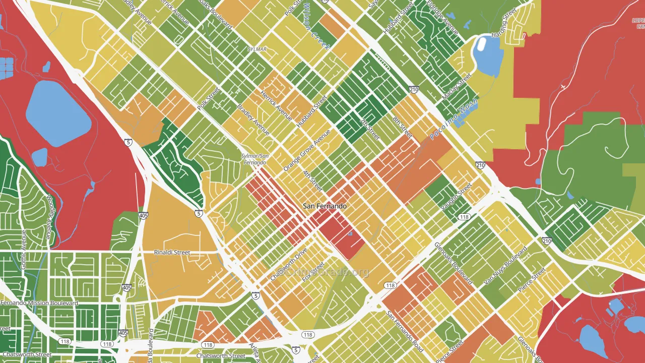 San Fernando, CA Map of Assault Rates