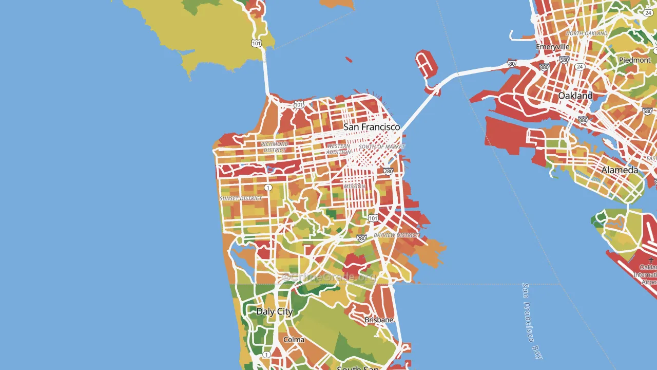 San Francisco County, CA Map of Assault Rates