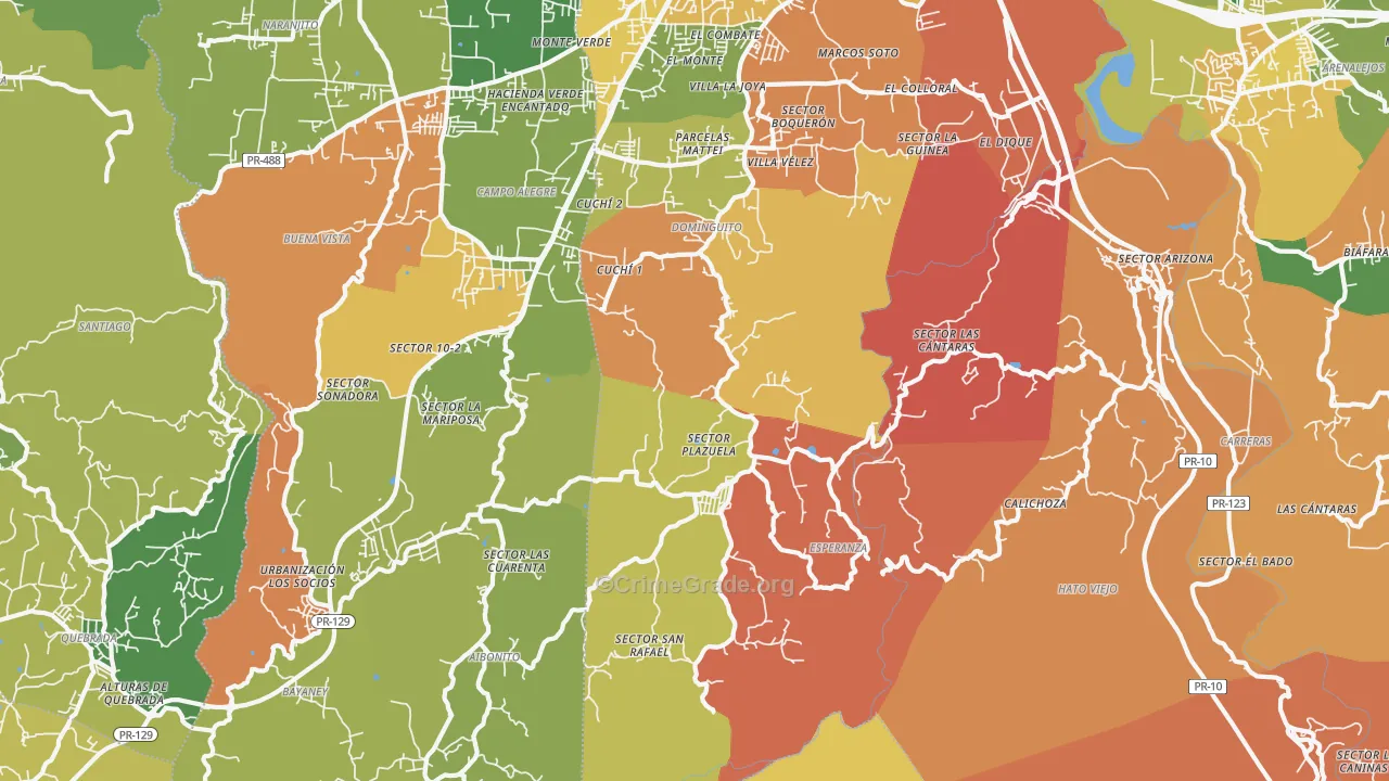 San Francisco, PR Map of Assault Rates