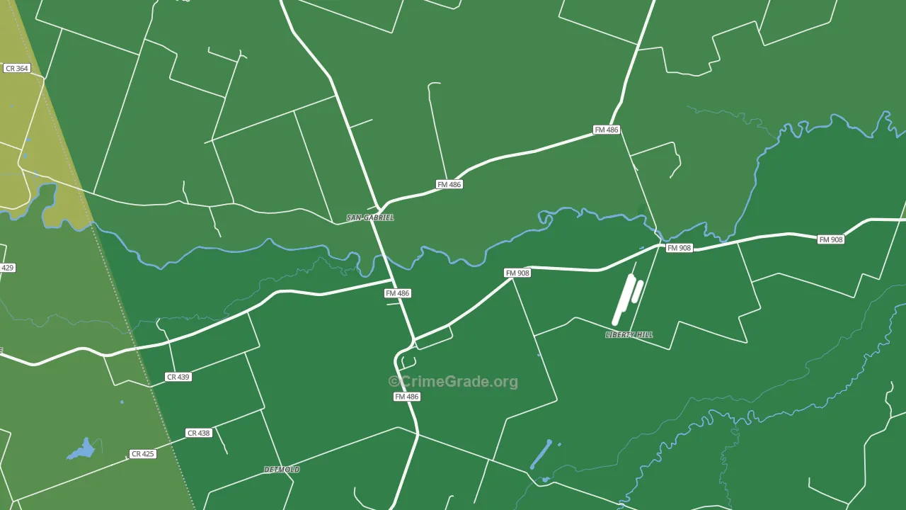 San Gabriel, TX Map of Assault Rates