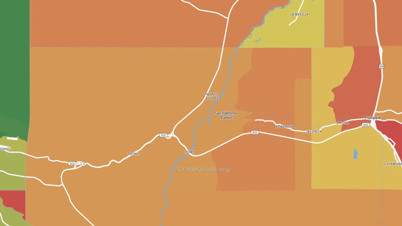 San Ildefonso Pueblo, NM Map of Assault Rates