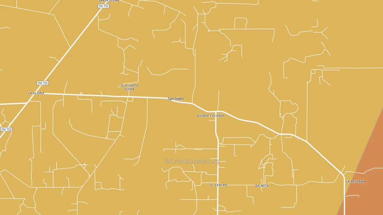 San Isidro, TX Map of Assault Rates