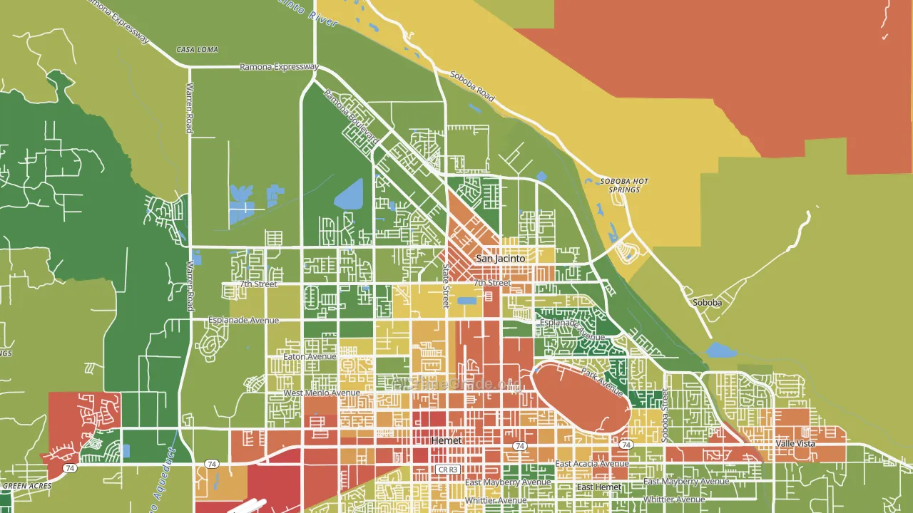 San Jacinto, CA Map of Assault Rates