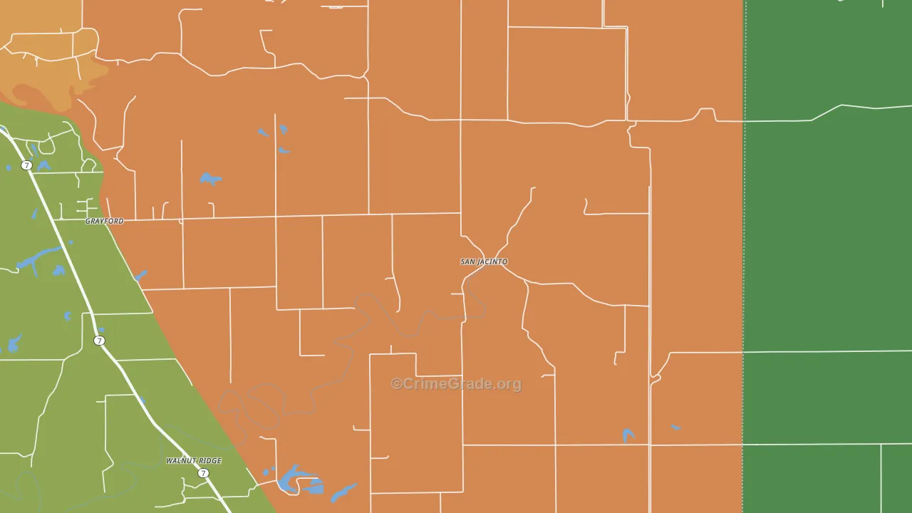 San Jacinto, IN Map of Assault Rates