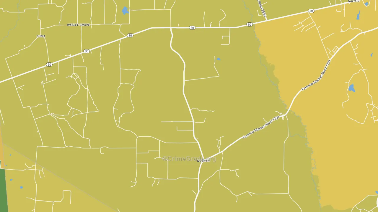 San Jacinto, TX Map of Assault Rates