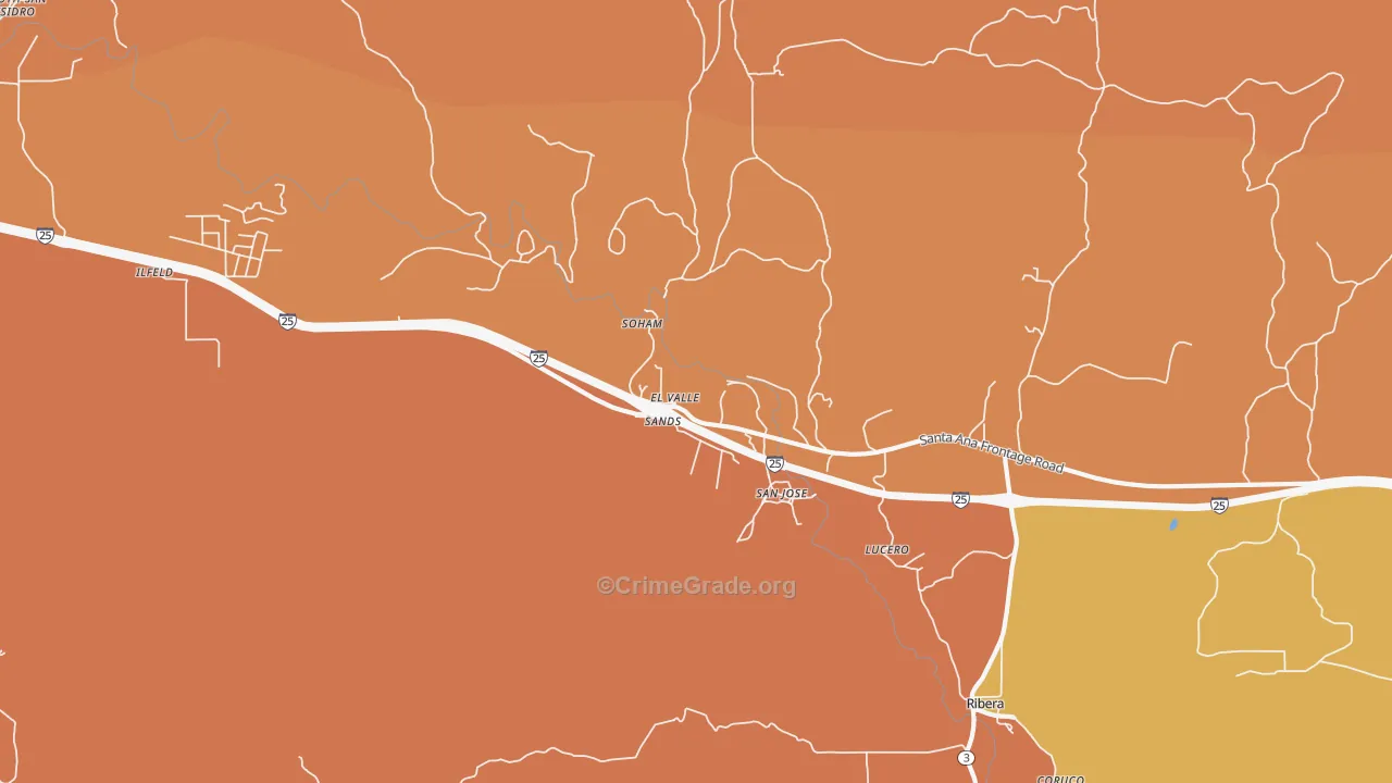 San Jose, NM Map of Assault Rates