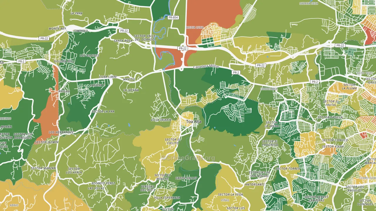 San Jose, PR Map of Assault Rates