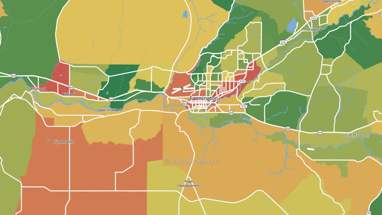 San Juan County, NM Map of Assault Rates