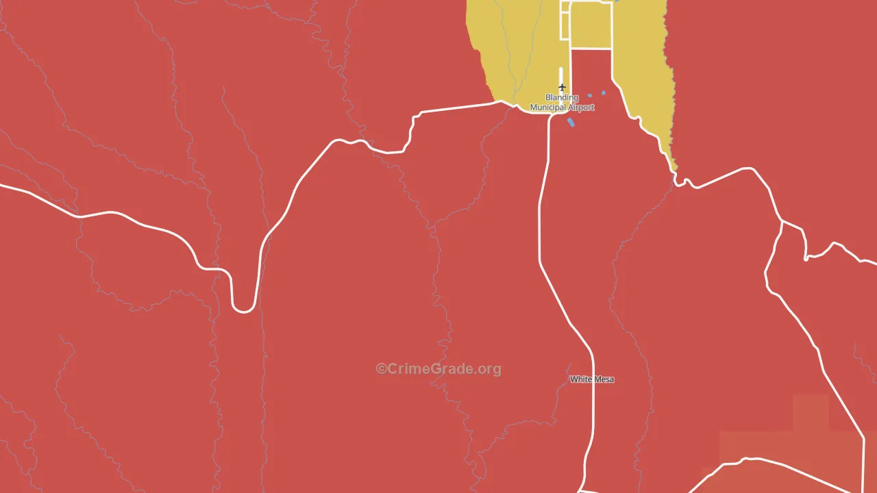 San Juan County, UT Map of Assault Rates