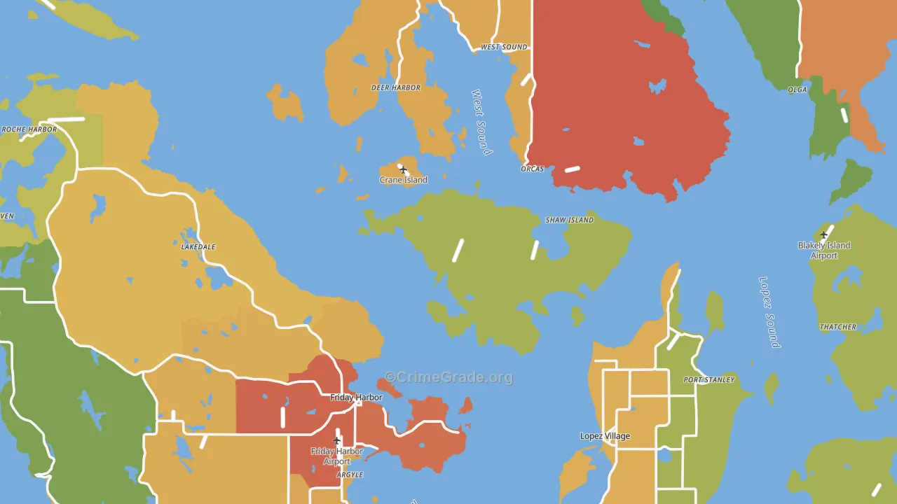 San Juan County, WA Map of Assault Rates