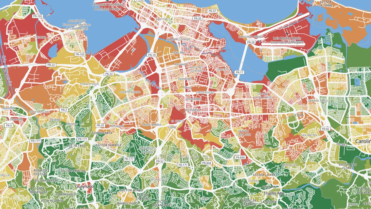 San Juan Municipio, PR Map of Assault Rates
