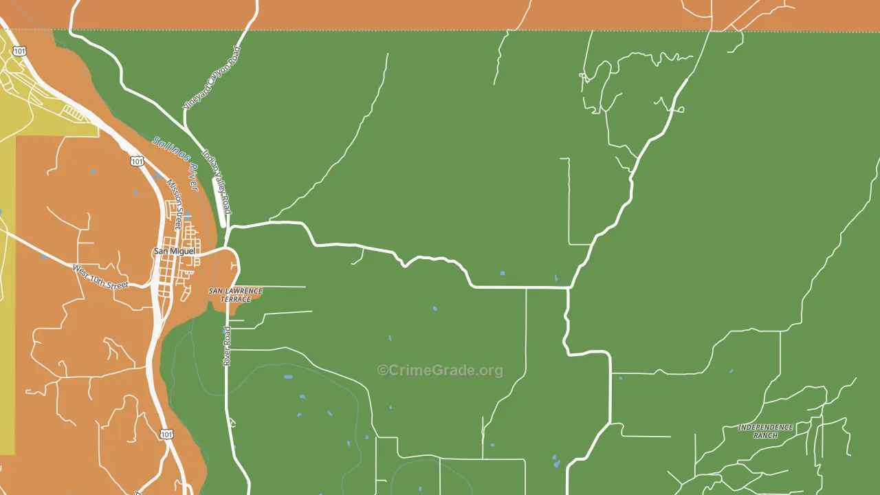 San Lawrence Terrace, CA Map of Assault Rates