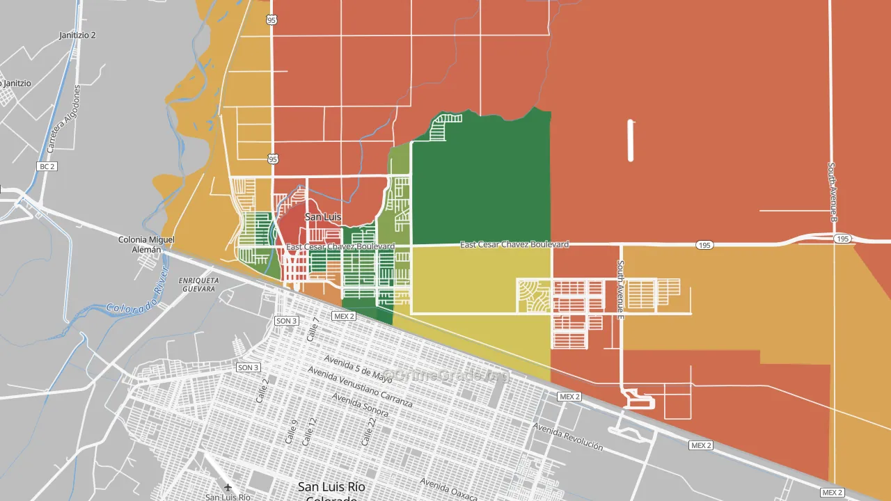 San Luis, AZ Map of Assault Rates