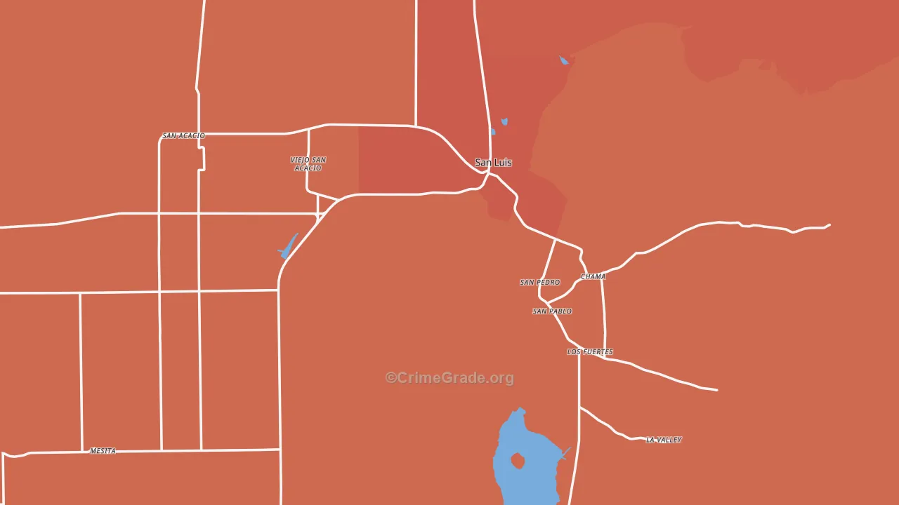 San Luis, CO Map of Assault Rates
