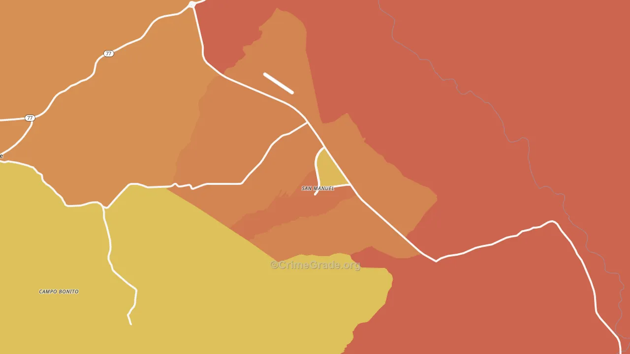 San Manuel, AZ Map of Assault Rates