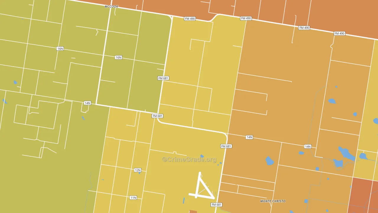 San Manuel-Linn, TX Map of Assault Rates
