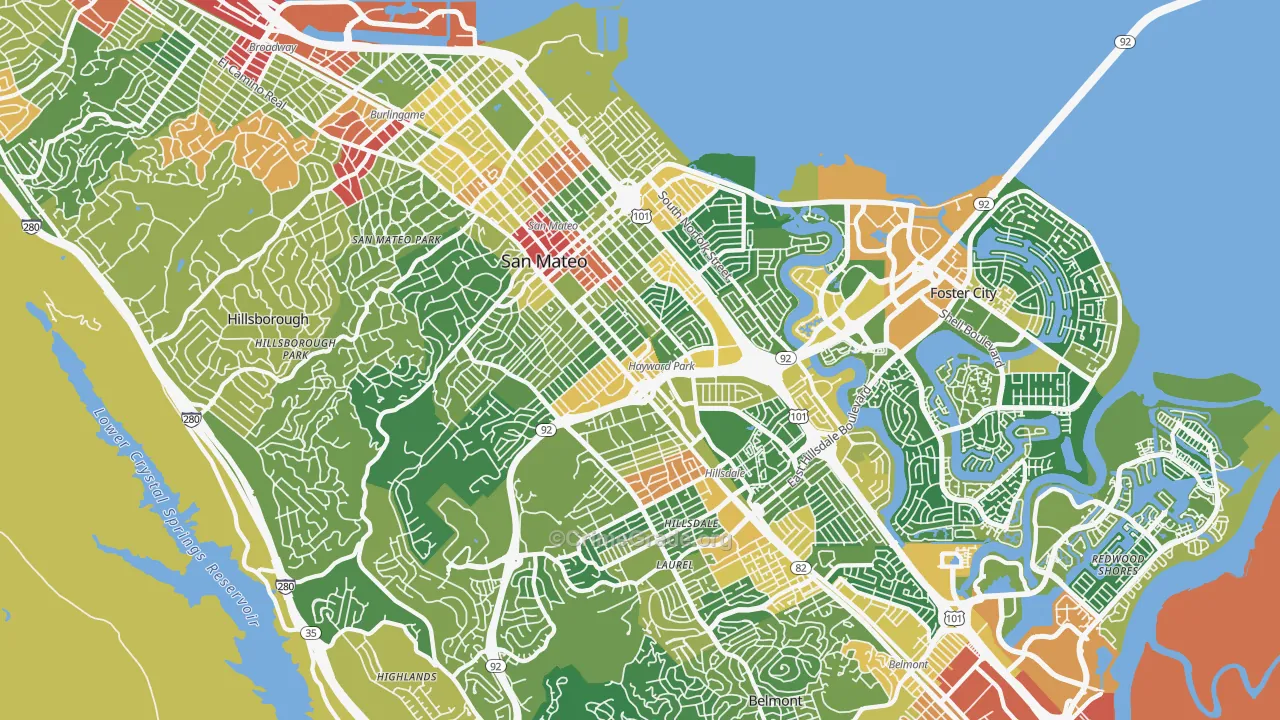 San Mateo, CA Map of Assault Rates