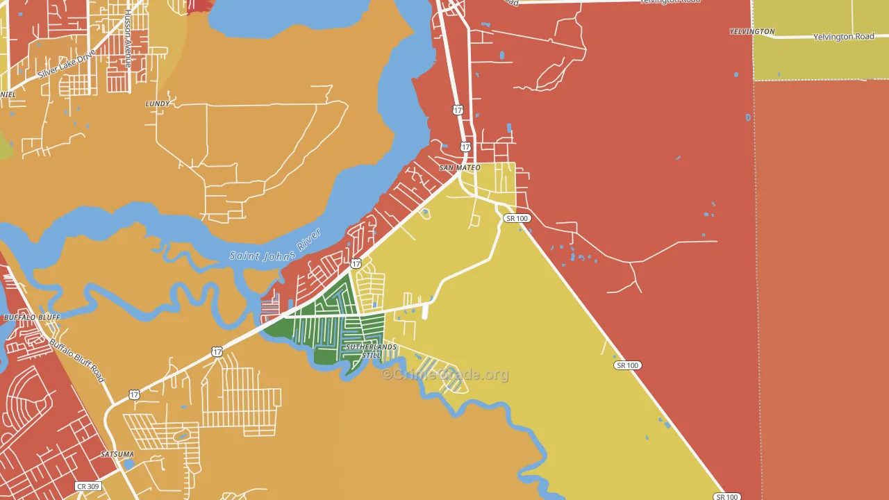 San Mateo, FL Map of Assault Rates